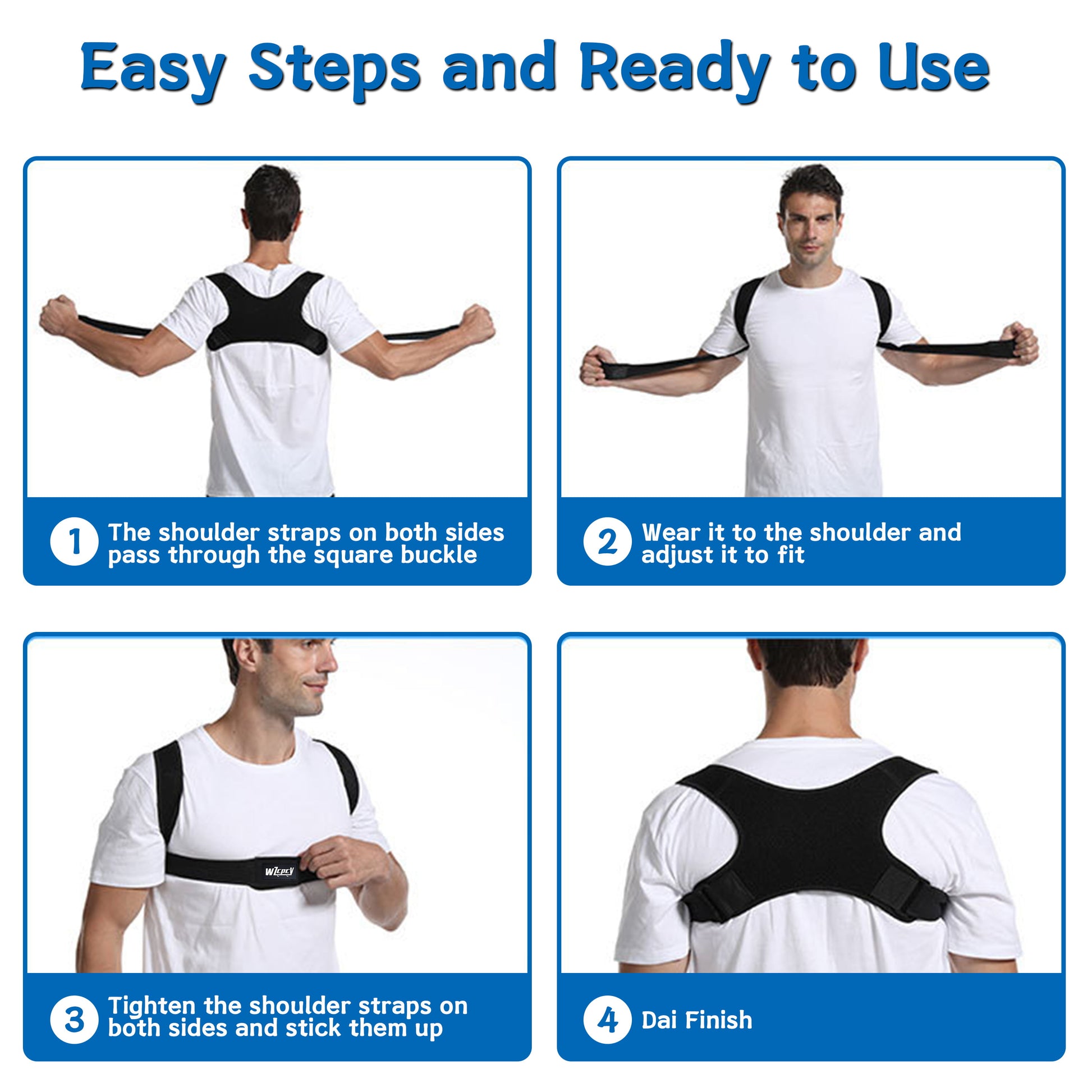 Advanced Posture Corrector: Adjustable Brace with Shoulder Support and Cushioned Pads - Relieve Shoulder, Neck Pain, and Improve Posture