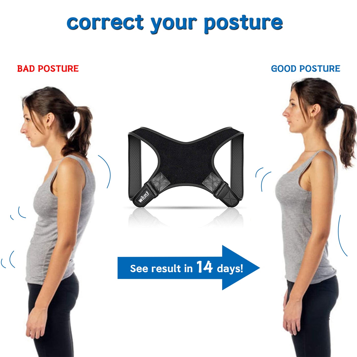 Advanced Posture Corrector: Adjustable Brace with Shoulder Support and Cushioned Pads - Relieve Shoulder, Neck Pain, and Improve Posture