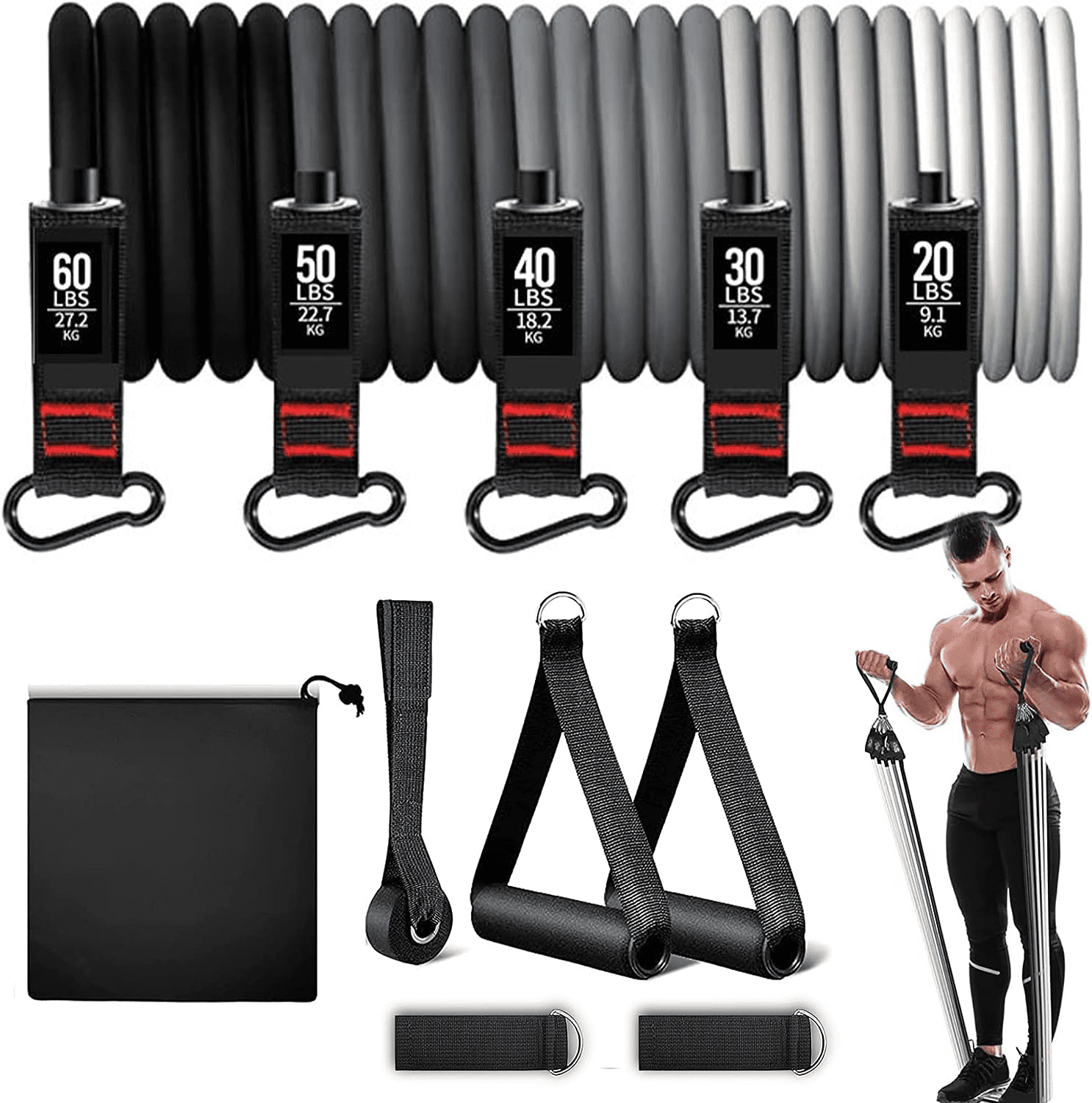 150Lbs Resistance Bands – Ultimate Exercise Bands, Perfect for Transformation Workout and Improvement