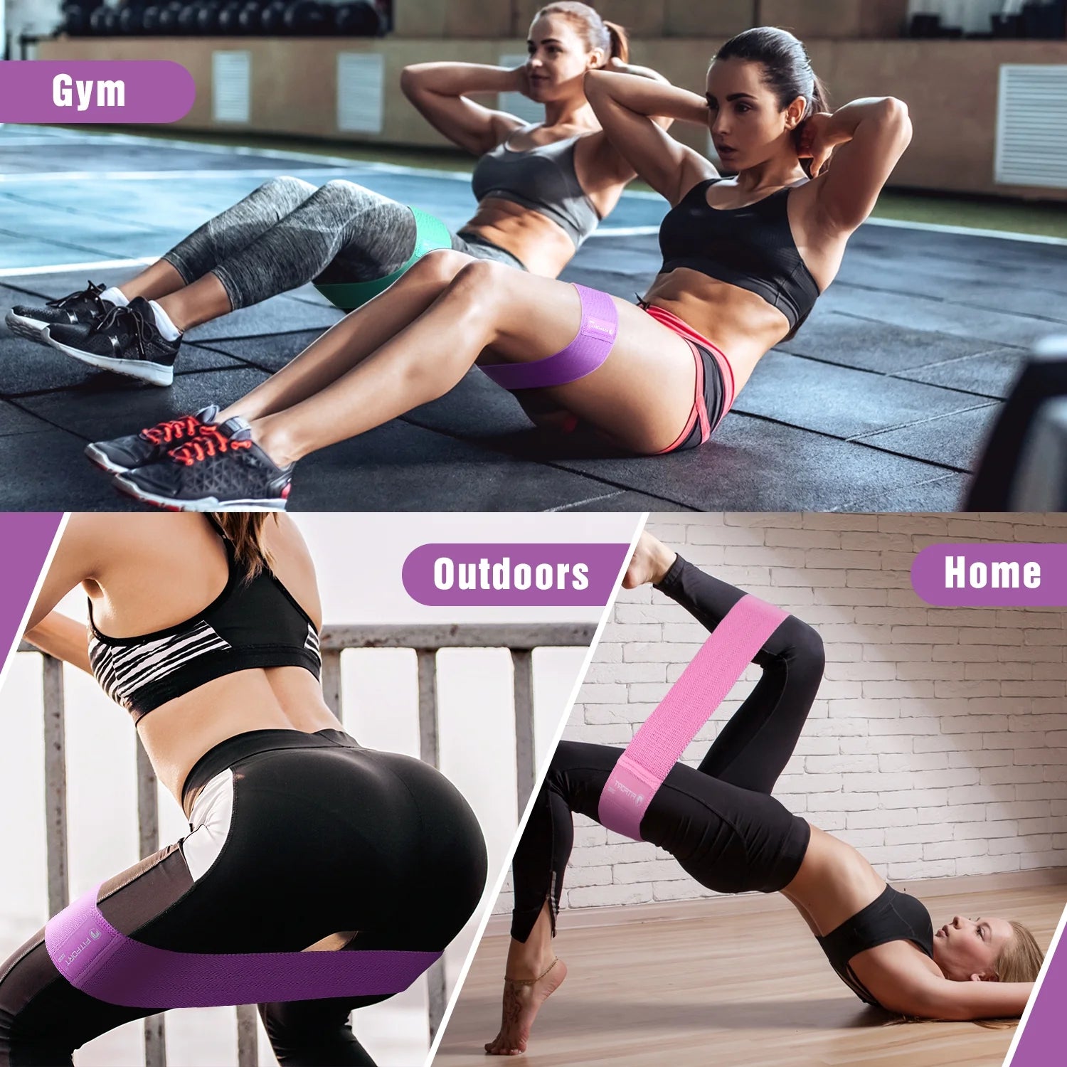 Non-Slip Elastic Booty Bands - Elevate Your Squat, Glute, and Hip Training with 3 Progressive Resistance Levels!