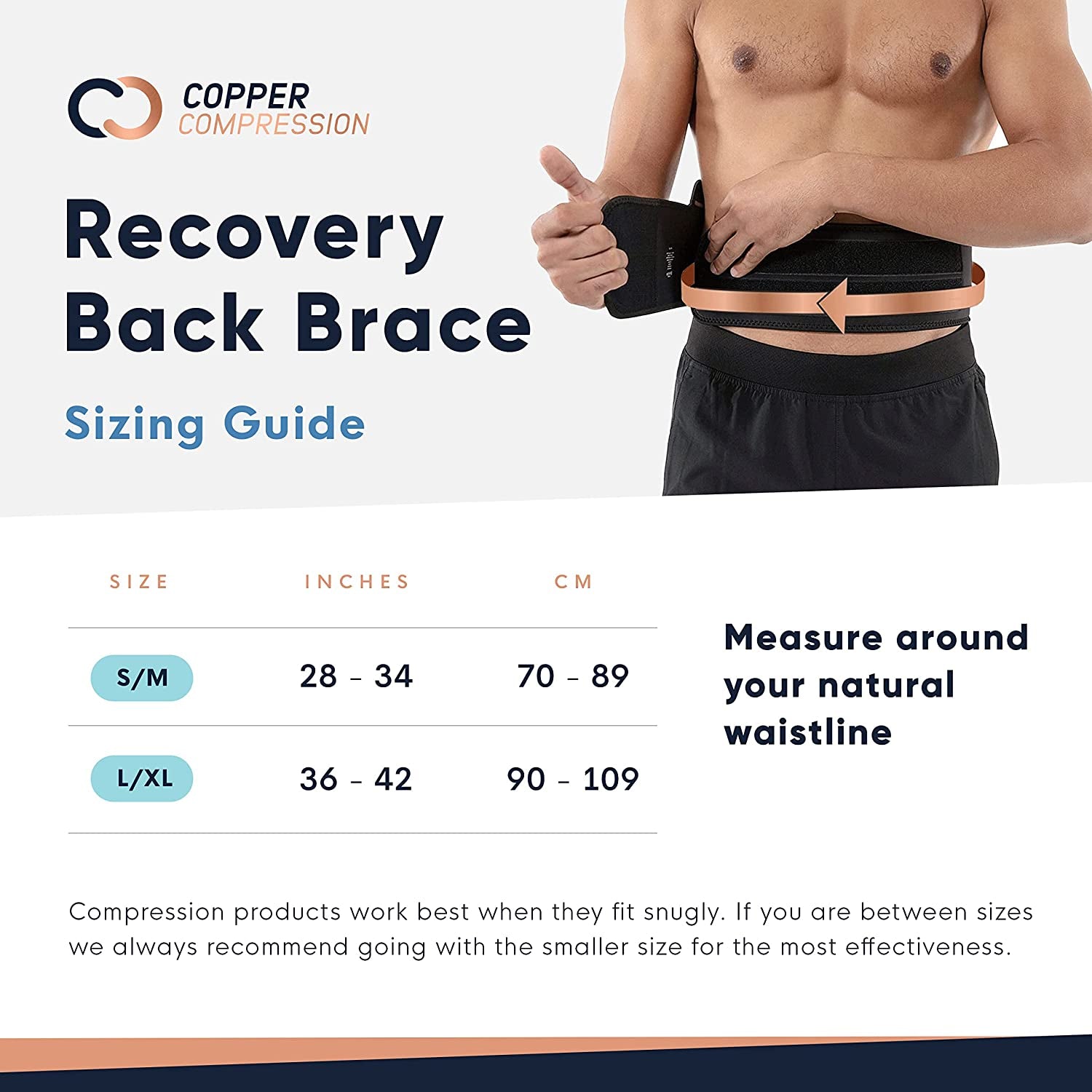 Revolutionize Your Comfort: Copper-Infused Lower Back Lumbar Support Brace - Wear Anywhere, Anytime! (Fits Waist 28" - 38")