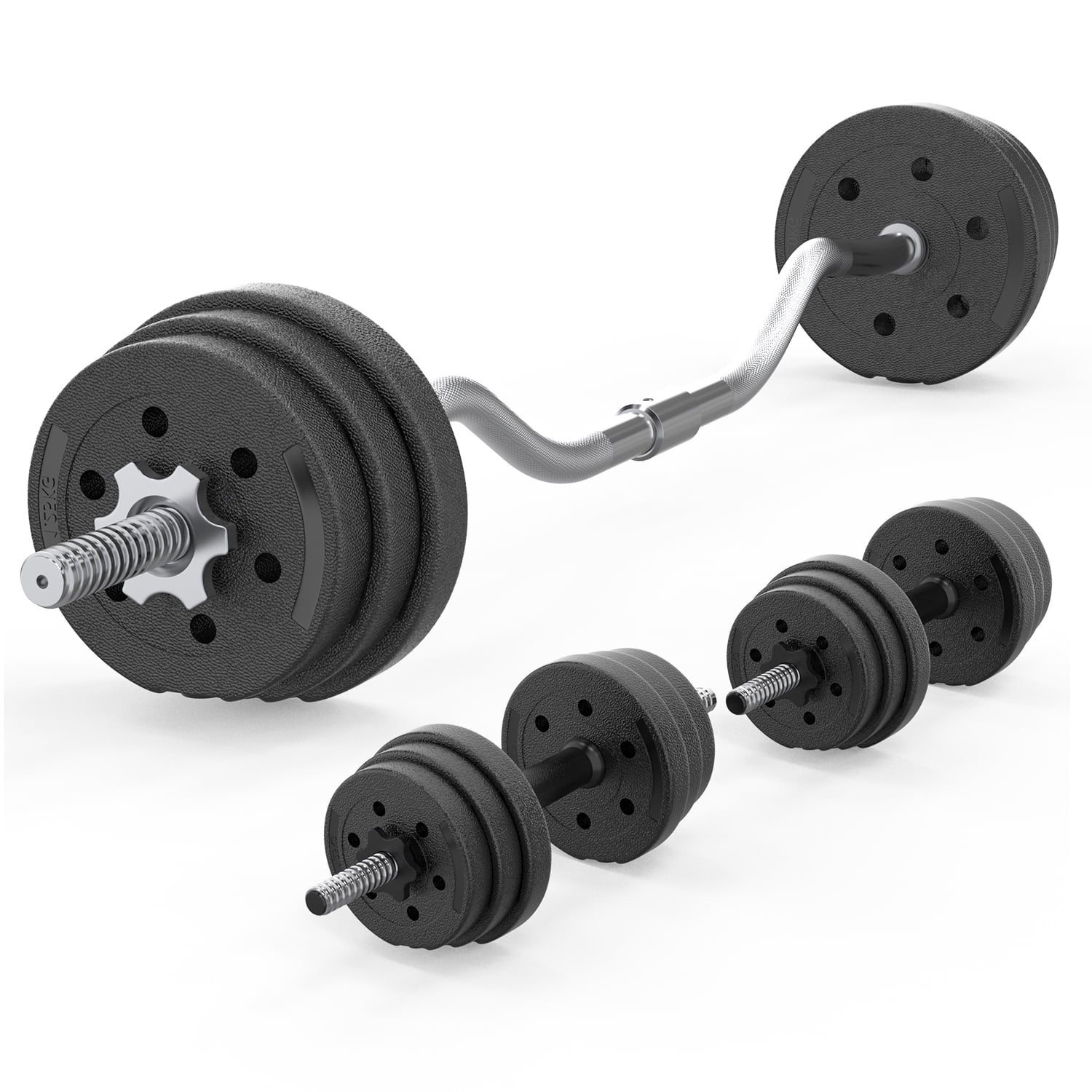 Ultimate Fitness Powerhouse: 66LB 2-in-1 Adjustable Dumbbell Set with Connecting Rod