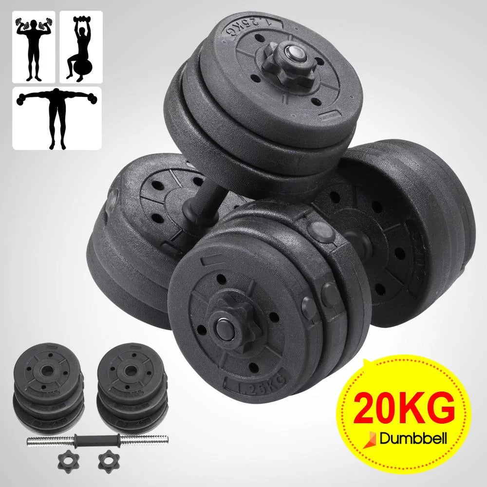 Versatile Black Dumbbell Set: 44LB with Adjustable Weight Plates