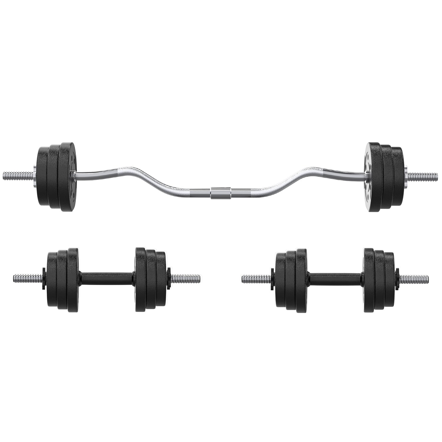 Ultimate Fitness Powerhouse: 66LB 2-in-1 Adjustable Dumbbell Set with Connecting Rod