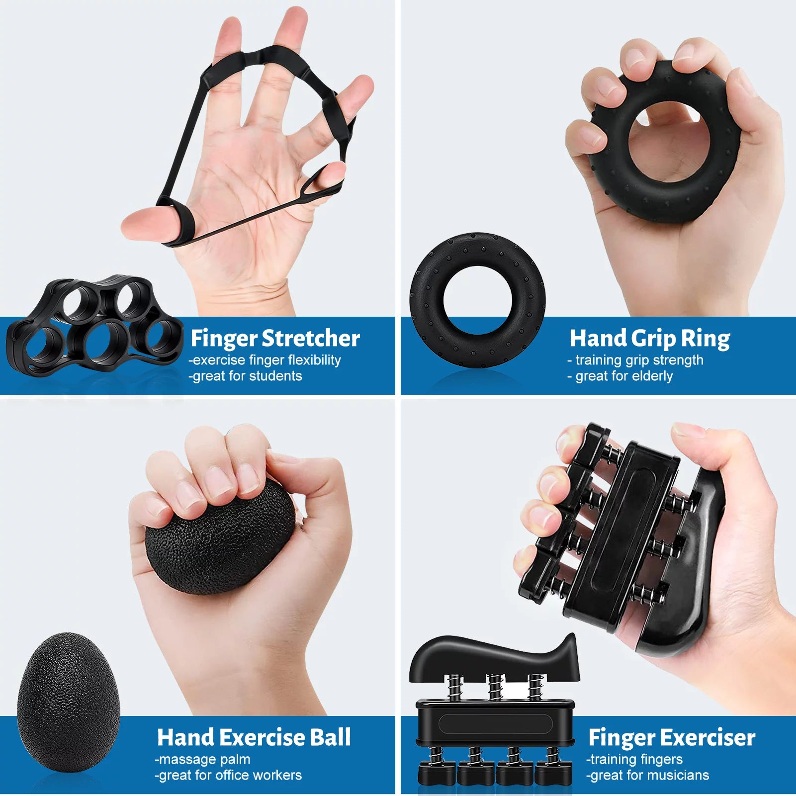 Ultimate Hand Grip Strengthener: 5-in-1 Adjustable Trainer for Finger, Wrist, and Forearm