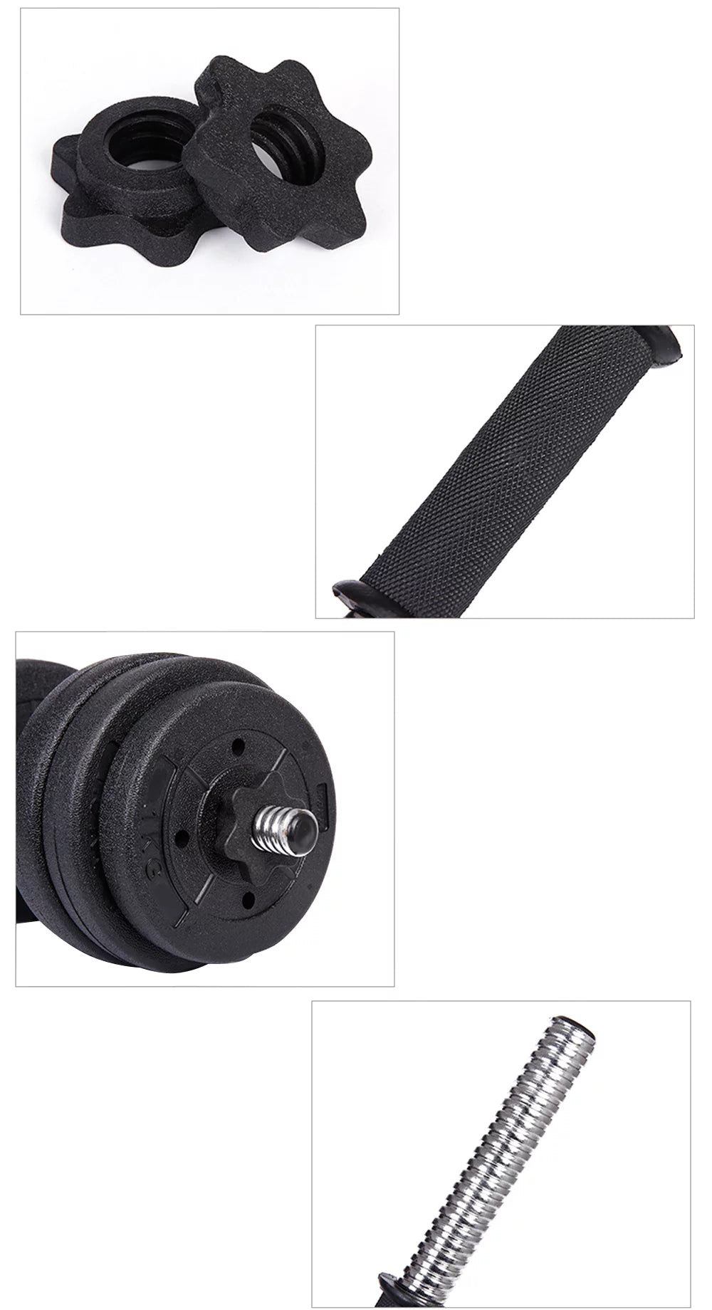 Versatile Black Dumbbell Set: 44LB with Adjustable Weight Plates