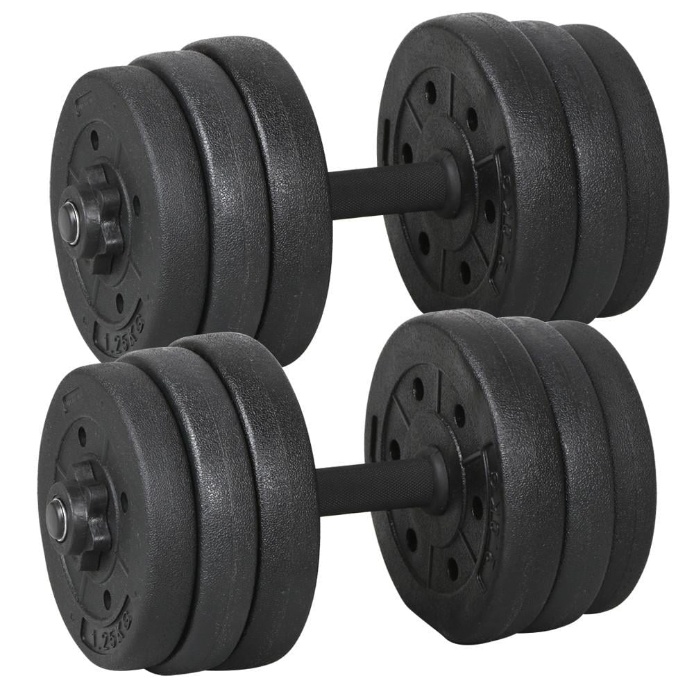 Versatile Black Dumbbell Set: 44LB with Adjustable Weight Plates