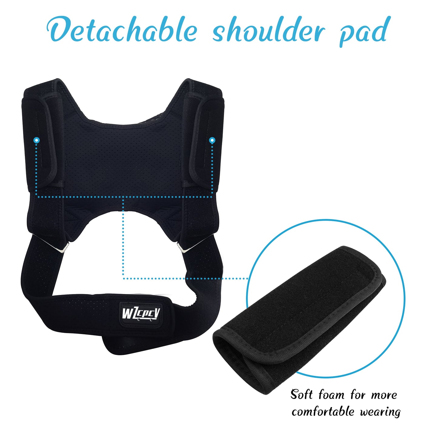 Advanced Posture Corrector: Adjustable Brace with Shoulder Support and Cushioned Pads - Relieve Shoulder, Neck Pain, and Improve Posture