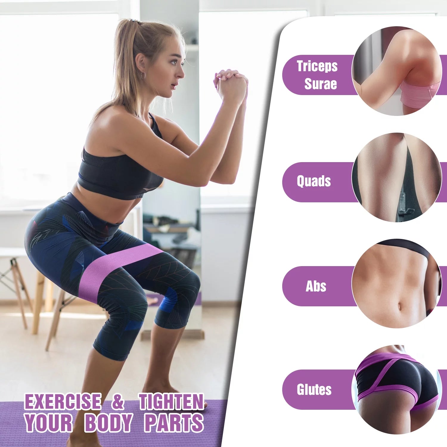 Non-Slip Elastic Booty Bands - Elevate Your Squat, Glute, and Hip Training with 3 Progressive Resistance Levels!