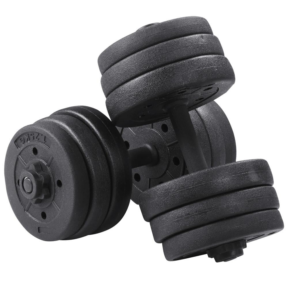 Versatile Black Dumbbell Set: 44LB with Adjustable Weight Plates