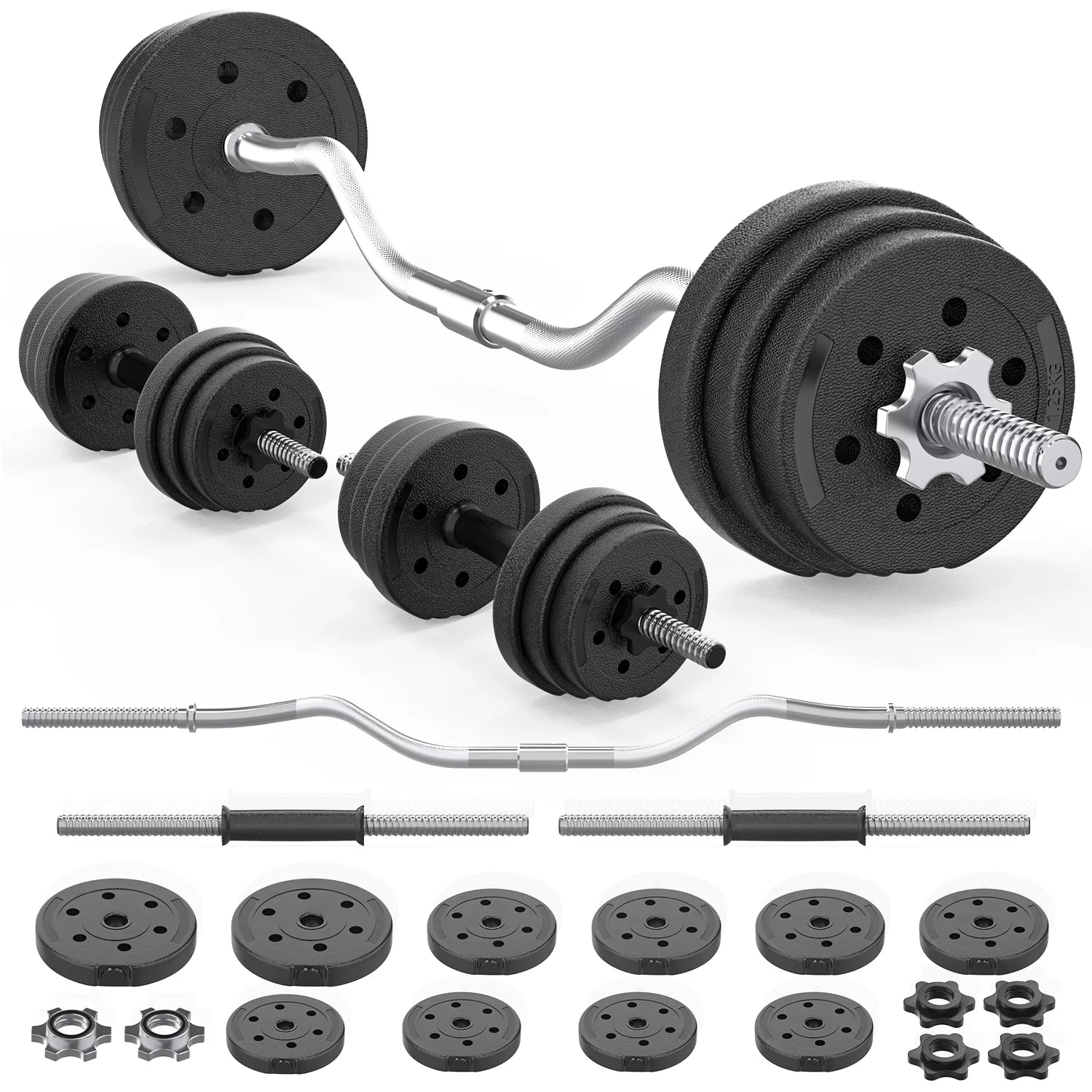 Ultimate Fitness Powerhouse: 66LB 2-in-1 Adjustable Dumbbell Set with Connecting Rod